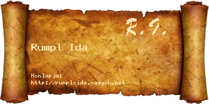 Rumpl Ida névjegykártya